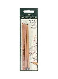 3-Piece Pitt Pastel Grease Free Color Pencil Set Brown/Sanguine