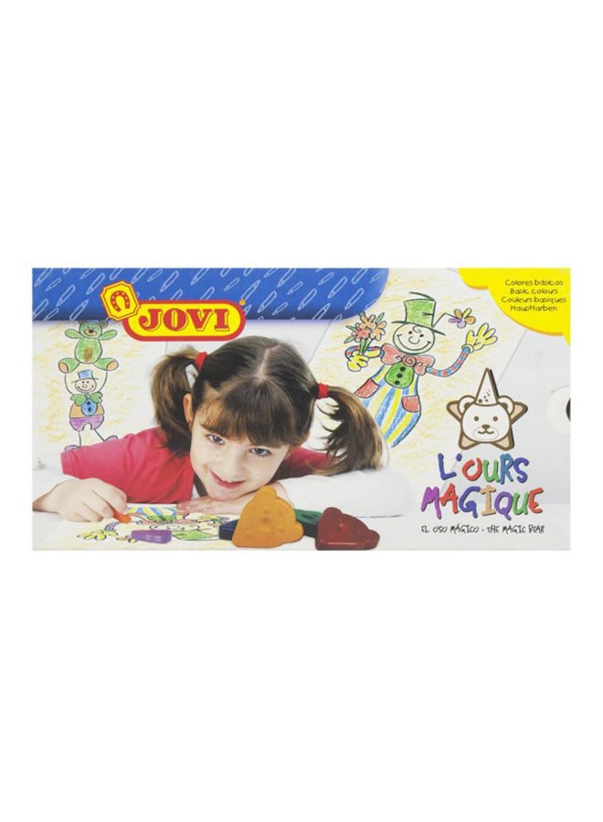 جوفي أقلام تلوين شمعية بتصميم مستوحى من سلسة الرسوم المتحركة The Magic Bear من لورس ماجيك من 10 قطع متعدد الألوان 