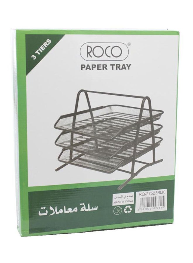 روكو - منظم أوراق معدني 3 طبقات أسود - Image 1