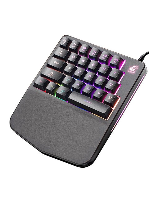 K11 Wired 28 Keys LED Backlit Single Hand Gaming Keyboard For PC