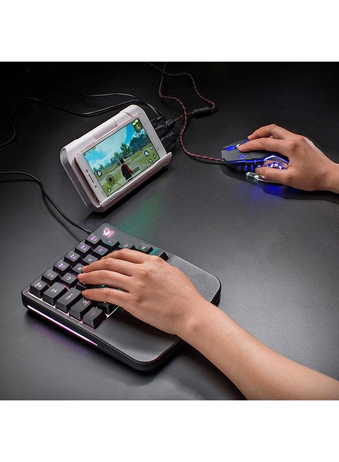 K11 Wired 28 Keys LED Backlit Single Hand Gaming Keyboard For PC
