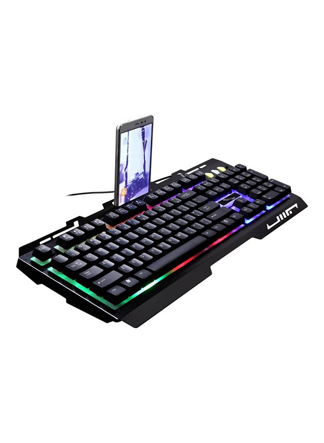 Chase Light Leopard - G700 USB 104 Buttons LED Backlit Mechanical Feel Metal Keyboard Black - Image 1