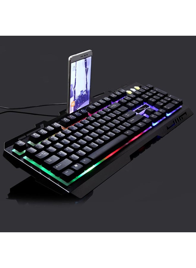 Chase Light Leopard - G700 USB 104 Buttons LED Backlit Mechanical Feel Metal Keyboard Black - Image 1