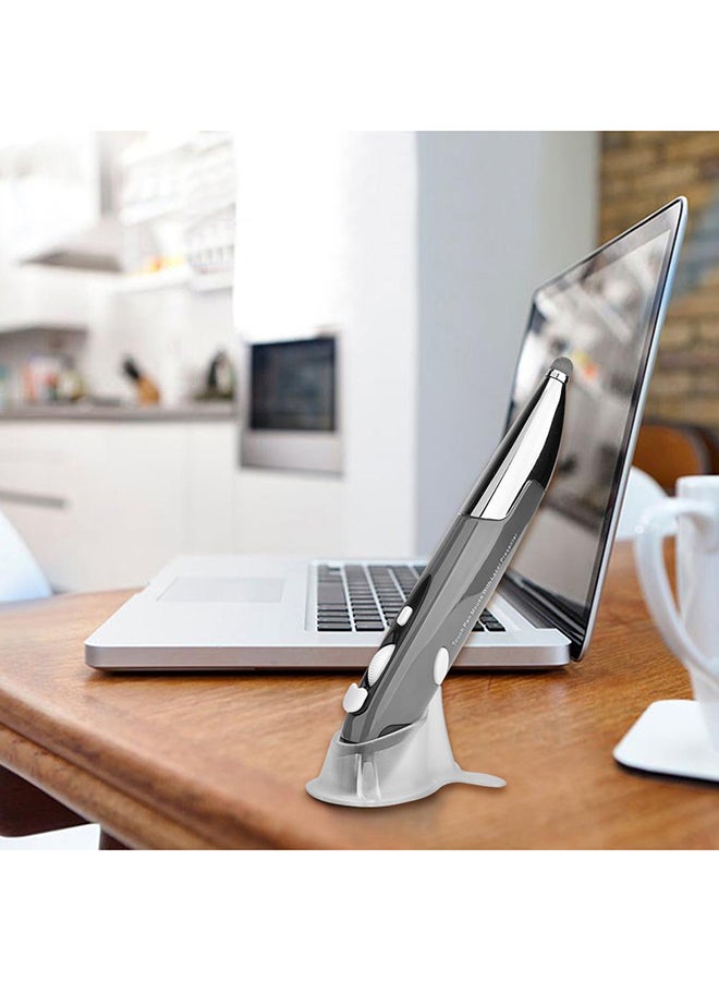 ماركة غير محددة - ماوس قلم بصري USB لاسلكي مع قلم إلكتروني لشاشة اللمس السعوية رمادي - Image 1