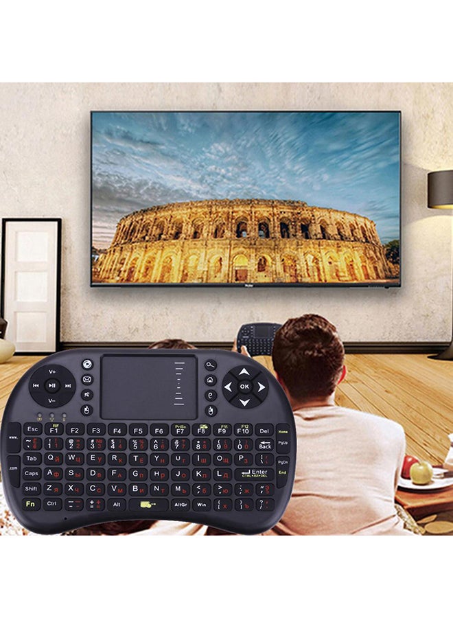 Generic - 2.4 Ghz Mini Wireless Russian Version Keyboard Mouse Touchpad For Smart TV Box Black - Image 1