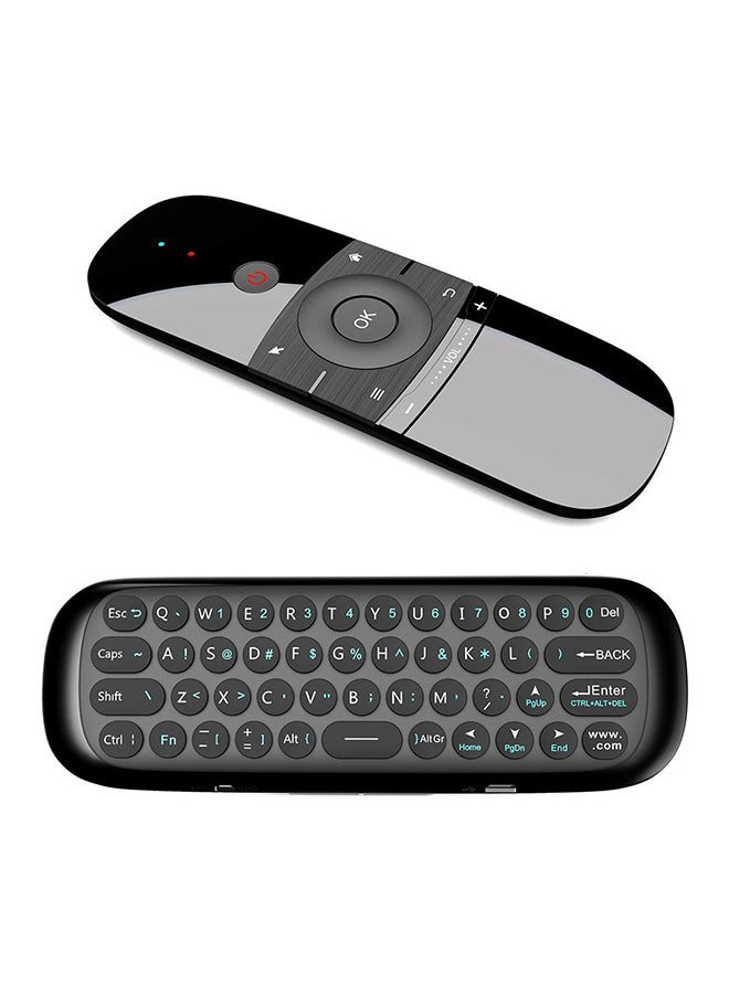 Generic - W1 Keyboard Mouse Wireless 2.4G Fly Air Mouse Dual Side IR Remote Control Black - Image 1