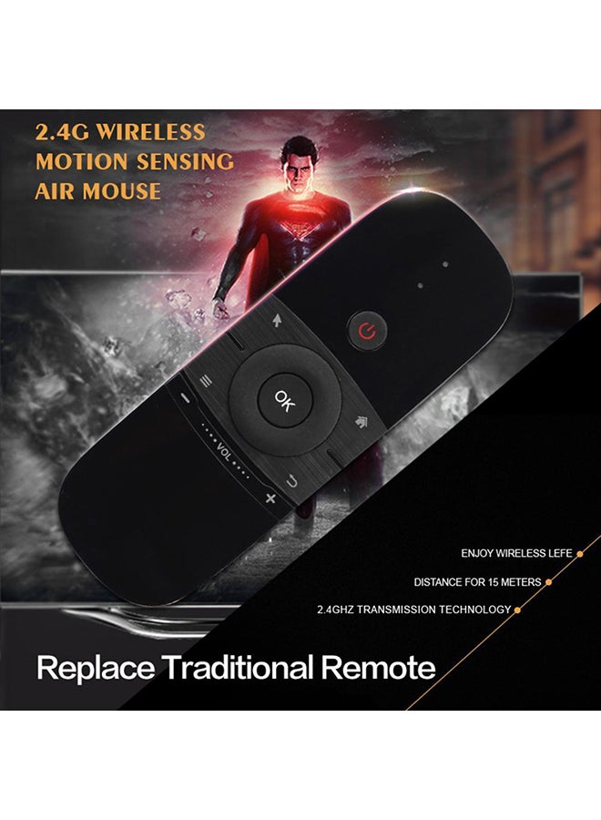 Generic - W1 Keyboard Mouse Wireless 2.4G Fly Air Mouse Dual Side IR Remote Control Black - Image 1