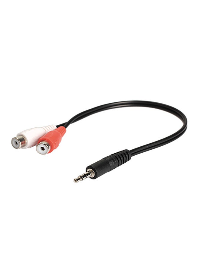 3.5mm Male To 2 RCA Female Jack Stereo Audio Cable Converter Adapter DC3 Black  - Image 3