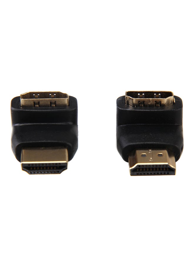موصل ومحول بقابلية دوران بزاوية 90 درجة + 270 درجة HDMI ذكر إلى أنثى بزاوية يمنى أسود - Image 2