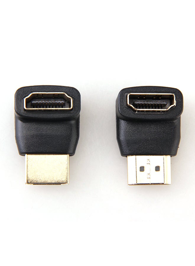 موصل ومحول بقابلية دوران بزاوية 90 درجة + 270 درجة HDMI ذكر إلى أنثى بزاوية يمنى أسود - Image 3