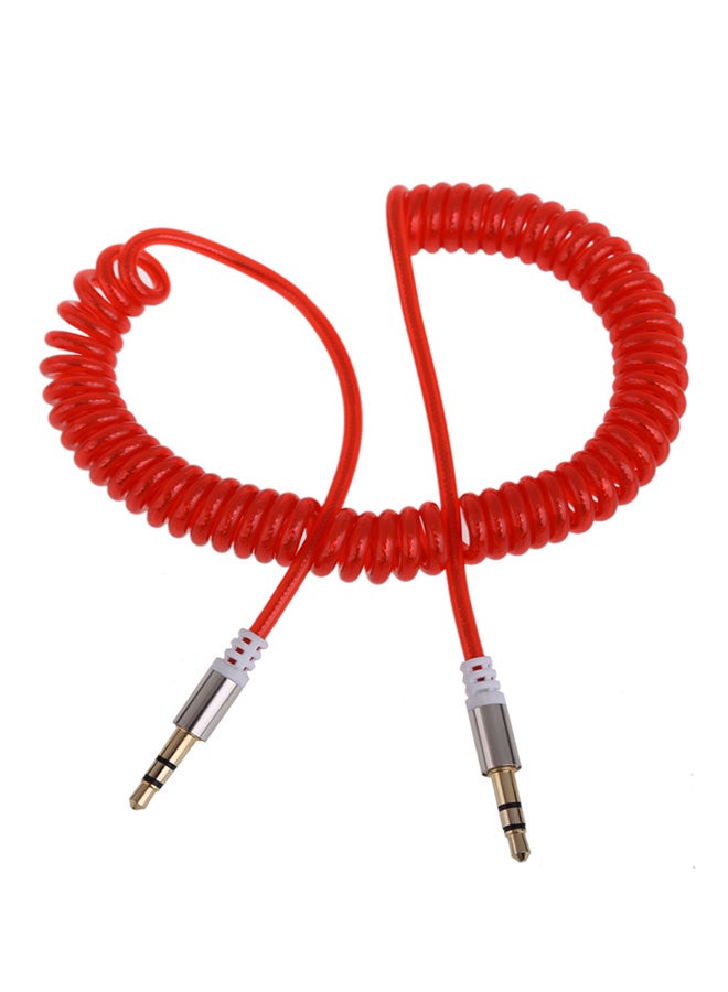 Flexible 3.5mm Car Jack M to M Extend Stereo Audio AUX Cable Cord Red - Image 1