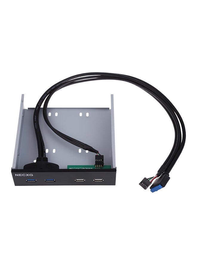 لوحة أمامية لصناديق مشغلات الأقراص بمنفذي USB 3.0 ومنفذي USB 2.0 قياس 5.25 بوصات أسود - Image 2