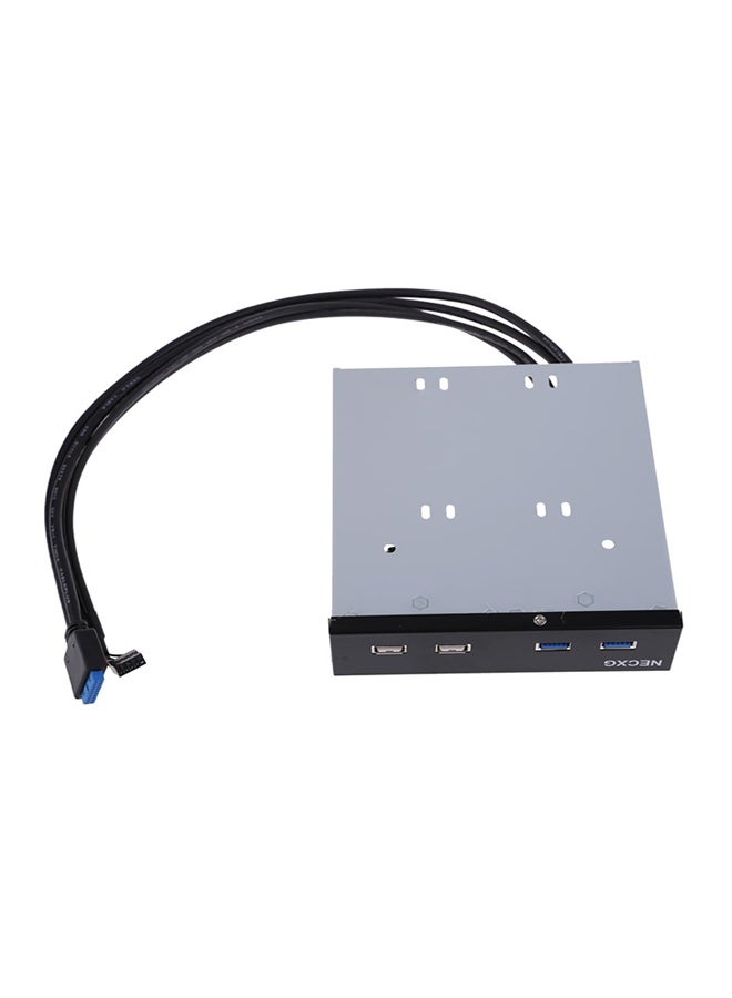 لوحة أمامية لصناديق مشغلات الأقراص بمنفذي USB 3.0 ومنفذي USB 2.0 قياس 5.25 بوصات أسود - Image 3