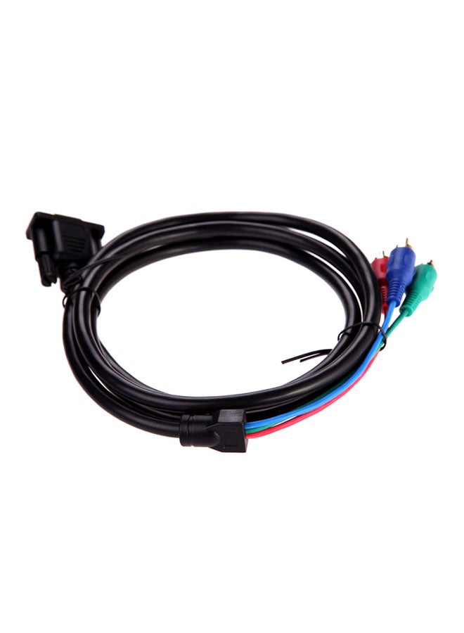 VGA To TV 3 RCA Component AV Adapter Cable For PC Laptop Black - Image 2