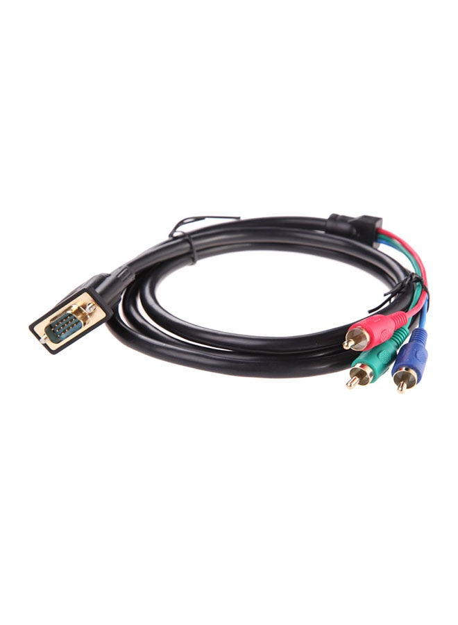 VGA To TV 3 RCA Component AV Adapter Cable For PC Laptop Black - Image 3