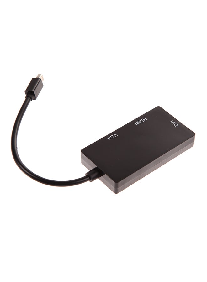 3-In-1 Mini Display Port Thunderbolt To DVI+VGA+HDMI Adapter For Apple MacBook Pro Black