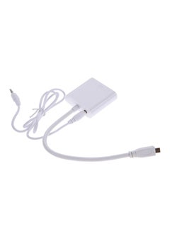 Generic 1080P Micro HDMI To VGA With Audio Video Converter Adapter Cable White  - Image 2