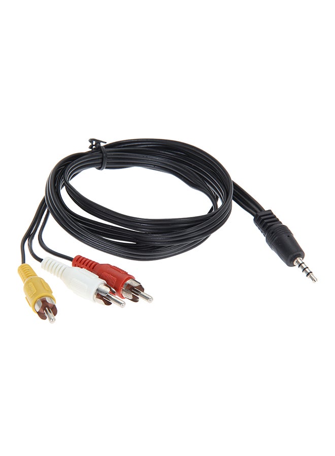 Generic - 3.5mm Jack To 3 RCA Adapter Cable Audio Video AV Converter Black - Image 1