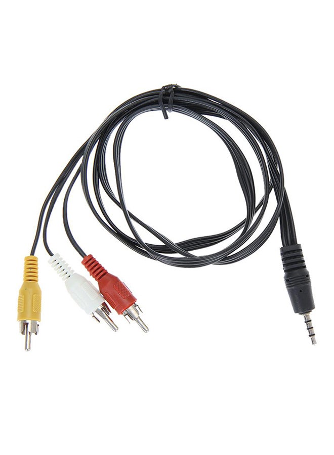 Generic - 3.5mm Jack To 3 RCA Adapter Cable Audio Video AV Converter Black - Image 1