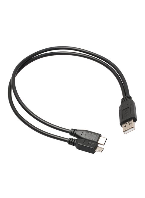 2-In-1 USB 2.0 A Male To USB 3.1 Type C Male And Micro USB 2.0 Male Cable Cord Black