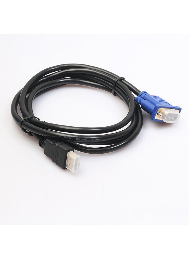Generic - HDMI Gold Male To VGA HD Male 15Pin Adapter 1080P Converter Cable 6FT Black - Image 1