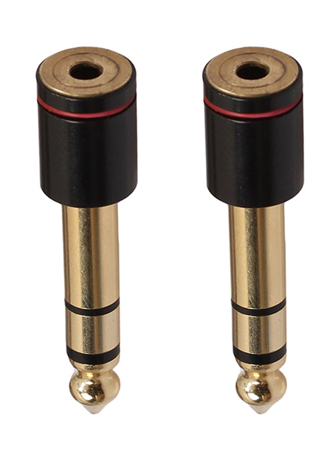 2-Piece 6.5mm Male Plug To 3.5mm Female Jack Stereo Headphone Audio Adapter Black  - Image 3