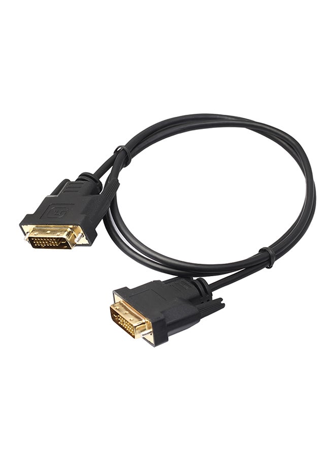Generic - Digital Monitor DVI D to DVI-D Gold Male 24+1 Pin Dual Link TV Cable Black - Image 1