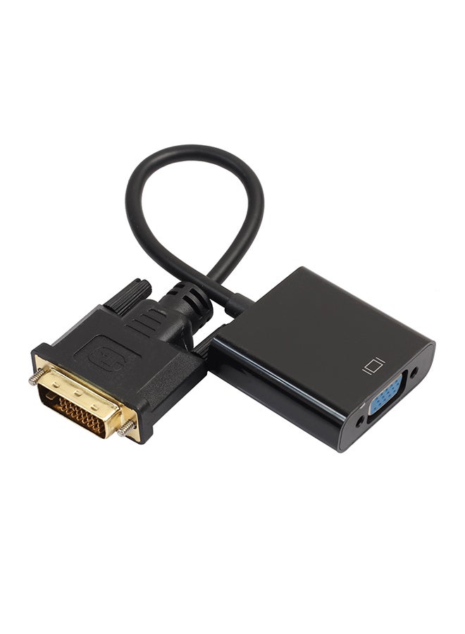 ماركة غير محددة - كابل محول HDTV  بمنفذ DVI إلى منفذ VGA لبطاقات الرسومات في أجهزة الكمبيوتر أسود - Image 1
