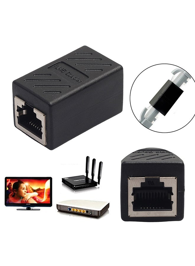 محول توصيل لشبكات إيثرنت وLAN بمنفذ RJ45 أنثى إلى أنثى أسود - Image 3