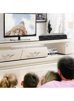 ماركة غير محددة محول HDMI فائق الجودة بدقة 4K 2K بزر لتحديد العرض 3x1، مع جهاز تحكم عن بُعد أسود  - Image 3
