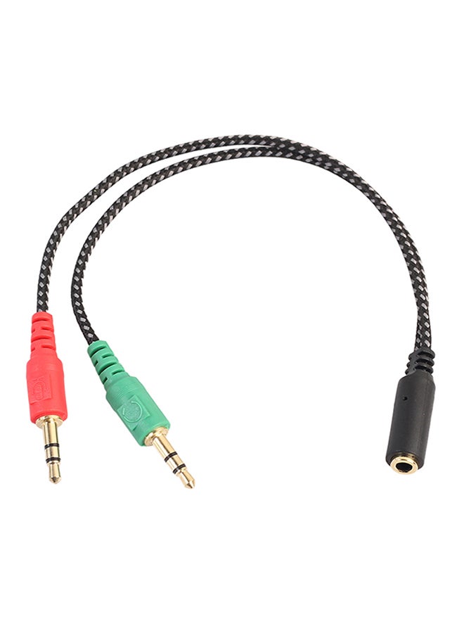 5 x Stereo 3.5mm Jack Female To 2 Male Headphone Mic Audio Splitter Cable Black  - Image 3