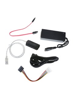 SATA/PATA/IDE Drive To USB 2.0 Converter Cable For HDD With External Power Black