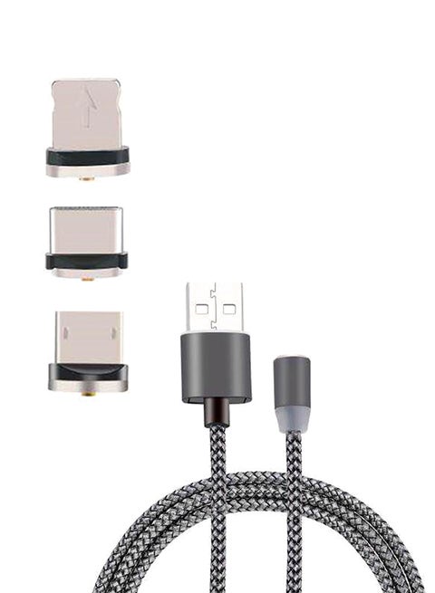 3-In-1 Magnetic Micro Usb, Type-C  And Lightning Cable Color May Vary