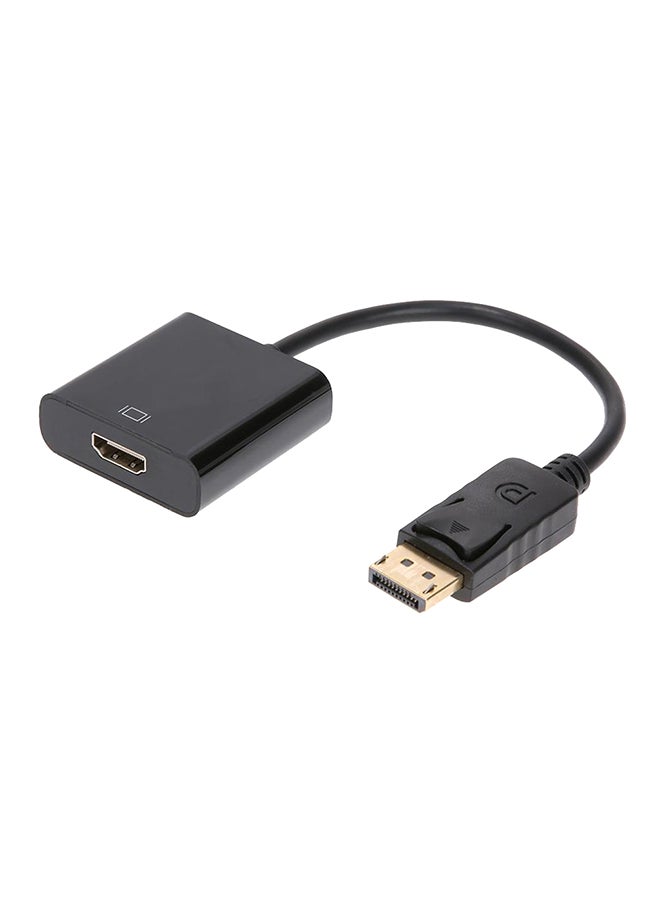 ماركة غير محددة - كابل محول بمنفذ عرض إلى منفذ HDMI بدقة 1080 بيكسل لعرض الفيديو أسود - Image 1