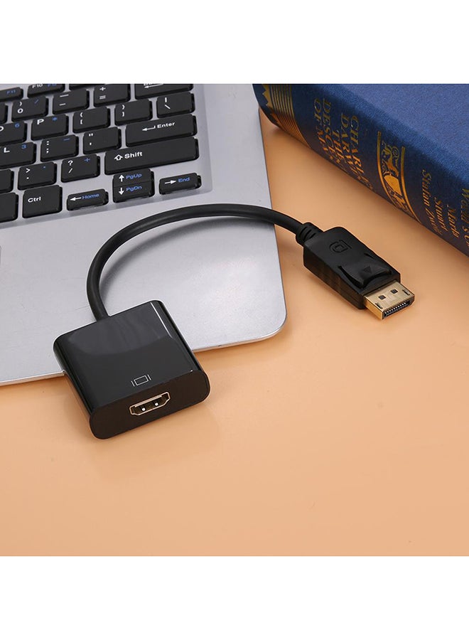 ماركة غير محددة - كابل محول بمنفذ عرض إلى منفذ HDMI بدقة 1080 بيكسل لعرض الفيديو أسود - Image 1