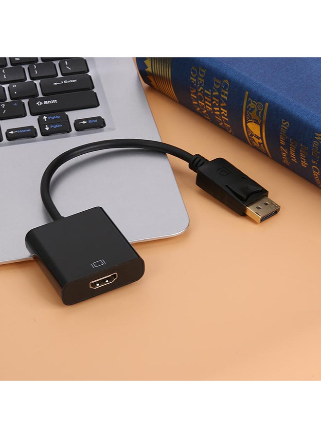 ماركة غير محددة - كابل محول بمنفذ عرض إلى منفذ HDMI بدقة 1080 بيكسل لعرض الفيديو أسود - Image 1