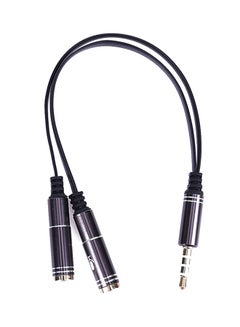Generic 3.5mm Stereo Audio Male To 2 Female Headphone Mic Y Splitter Cable Adapter Black+Gray  - Image 1