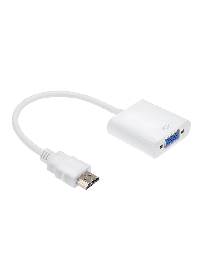 كبل محول بمنفذ للوسائط المتعددة دقة 1080 عالية الوضوح إلى منفذ VGA أبيض - Image 1