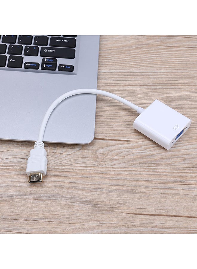 كبل محول بمنفذ للوسائط المتعددة دقة 1080 عالية الوضوح إلى منفذ VGA أبيض - Image 3