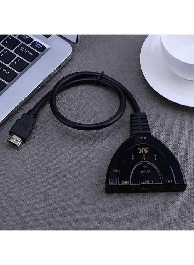 4K x 2K 3D 3-Port HDMI Switch 1.4b 4K Switcher HDMI Splitter 3-In-1 Out Cable Black  - Image 2