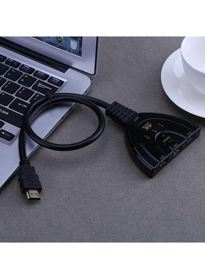 4K x 2K 3D 3-Port HDMI Switch 1.4b 4K Switcher HDMI Splitter 3-In-1 Out Cable Black  - Image 3