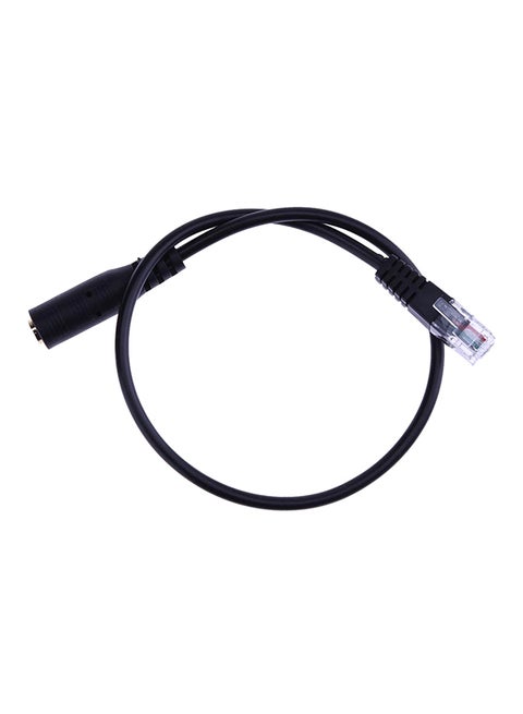 3.5mm Audio Jack Female To Male RJ9 Plug Adapter Converter Cable Black
