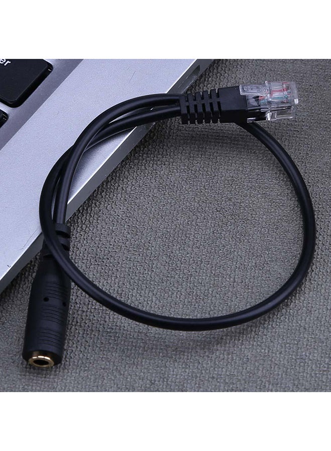 3.5mm Audio Jack Female To Male RJ9 Plug Adapter Converter Cable Black  - Image 3