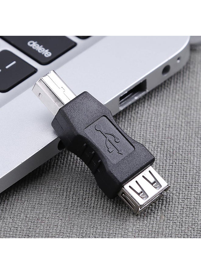 USB 2.0 A Female To B Male Adapter Connector AF To BM Converter For Printer Black - Image 3