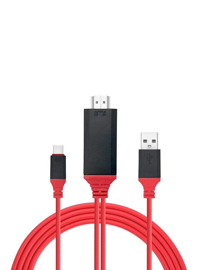 USB 3.1 Type-C To HD Multimedia Interface Video Adapter Converter Cable Black - Image 1