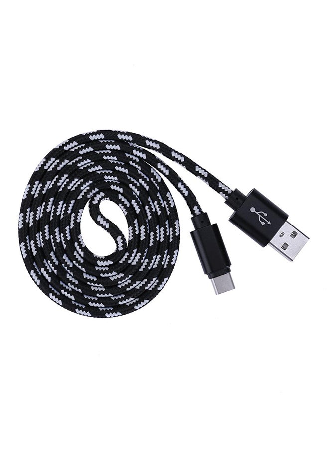 كابل بيانات USB-A إلى Type-C أسود/ أبيض - Image 1