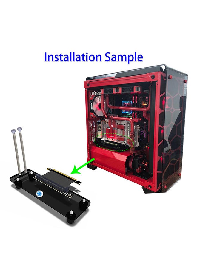 PCI-E3.0 16X Riser Card Cooler Stand Vertical Graphics Card Holder Bracket Black