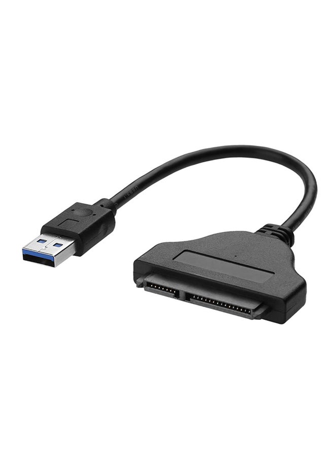 كابل محول USB 3.0 إلى ساتا 3 بدعم 6 جيجابت في الثانية ومقاس 2.5 بوصة لمحرك الأقراص الصلبة وذو حالة ثابتة أسود - Image 1