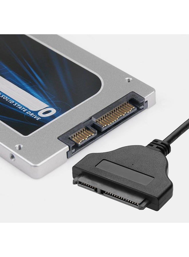 كابل محول USB 3.0 إلى ساتا 3 بدعم 6 جيجابت في الثانية ومقاس 2.5 بوصة لمحرك الأقراص الصلبة وذو حالة ثابتة أسود - Image 2