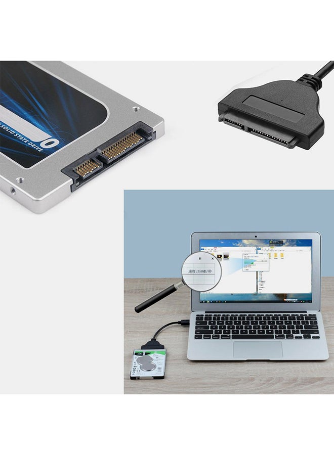 كابل محول USB 3.0 إلى ساتا 3 بدعم 6 جيجابت في الثانية ومقاس 2.5 بوصة لمحرك الأقراص الصلبة وذو حالة ثابتة أسود - Image 3